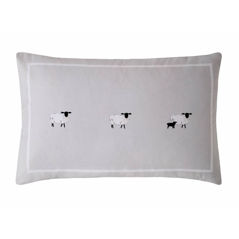 Sophie Allport Brushed Sheep Standard Pillowcase Pair Oatmeal - Standard-Pillowcase