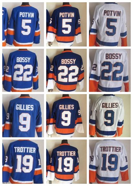 1997-2008 Vintage Retro CCM Hockey Jersey Embroidery 5 Denis Potvin 9 Clark Gillies 19 Bryan Trottier 22 Mike Bossy Jerseys