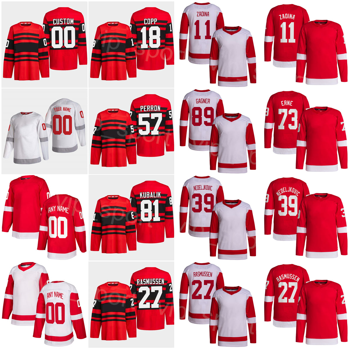 Hockey Reverse Retro 89 Sam Gagner Jersey 39 Alex Nedeljkovic 11 Filip Zadina Michael Rasmussen Adam Erne Gustav Lindstrom Andrew Copp Dominik Kubal