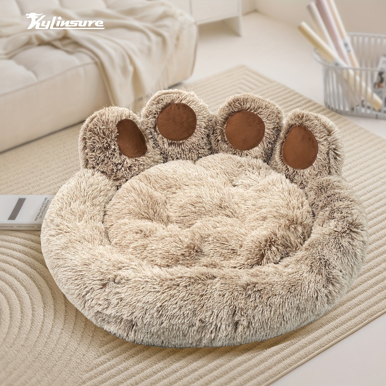 TEMU Cute Shaped Dog Bed And Cat Bed, Calm Donut Dog Bed, Warm And Comfortable Soft Dog Round Bed, Plush Mattress Bed. Give Your Warm And Comfortable