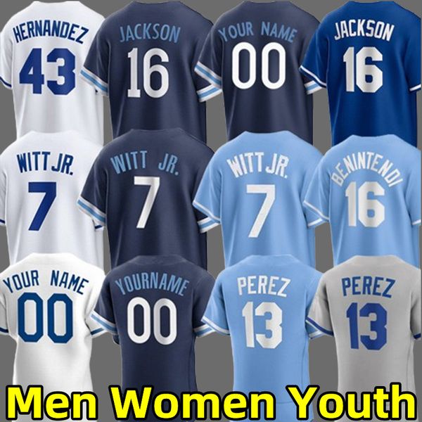Royals 2024 Baseball Jerseys - Witt Jr. Bo Jackson Perez Melendez Pasquantino Garcia Isbel Velazquez - Men Women Youth