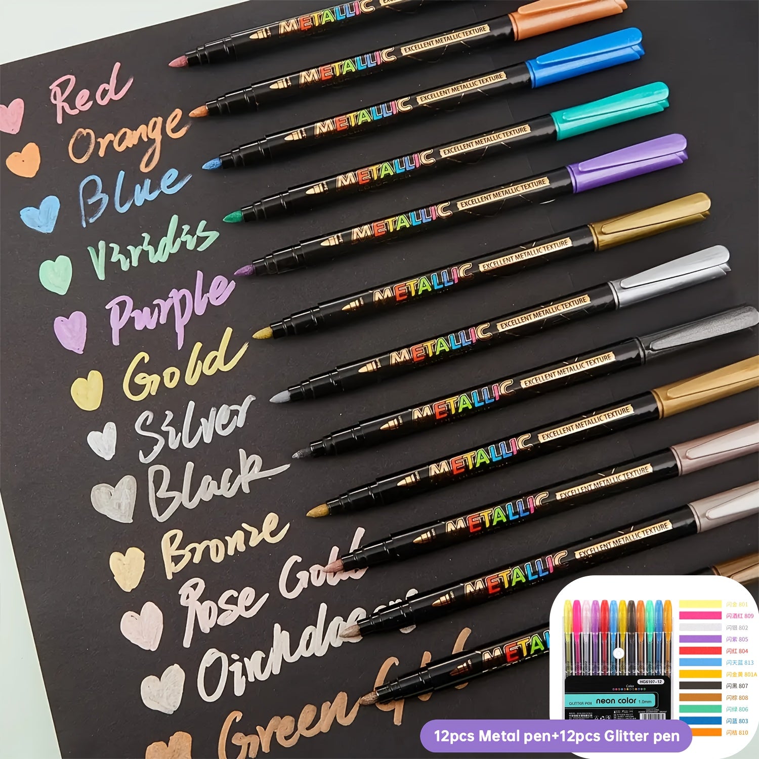 TEMU 24pcs Color Water-based Markers With A 1mm Fine Tip - Quick-drying Vibrant Colors, Suitable For Art Sketches, Journaling, Scrapbooking, Diy