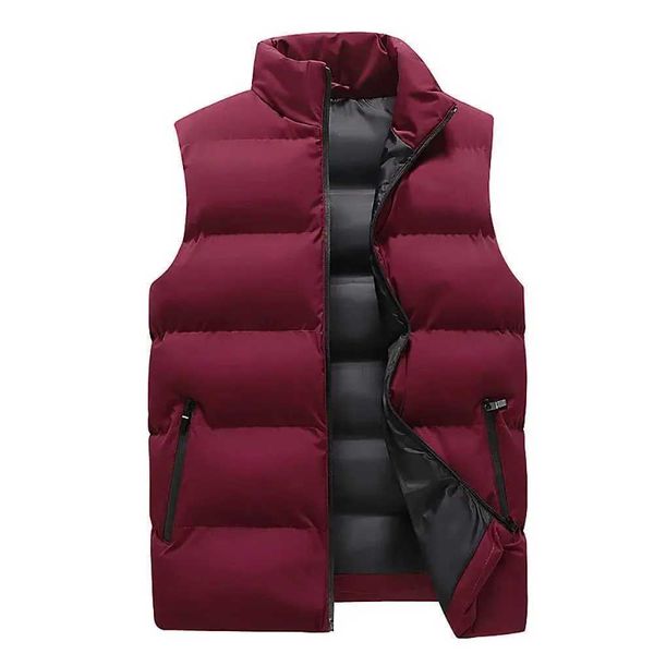 Moda masculina Novo Autumn e Winter Clothing Conjunto de jaqueta sem mangas quente Casual Sports Sports Zipper W241113
