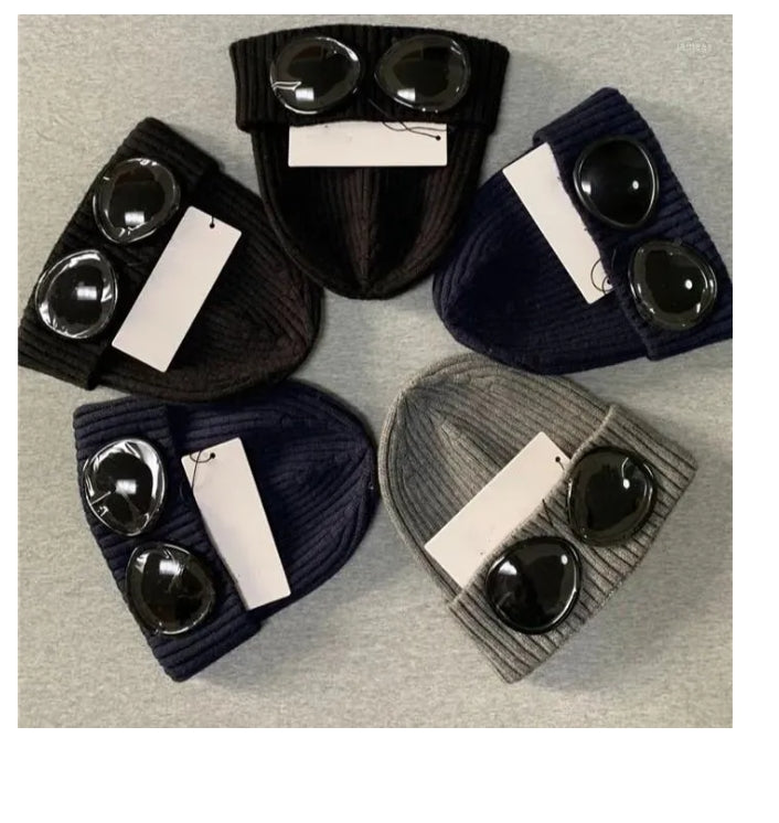 beanies winter glasses hat men cp ribbed knit lens beanie hip hop knitted company cp compagnys hats gift