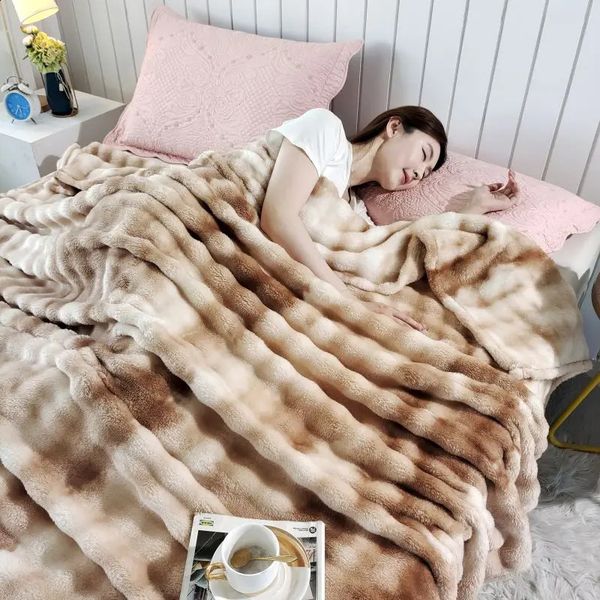 Khaki Tie Dye Print Throw Blanket Super Soft Warm Shawl for Living Room Bedroom el Fluffy Comfortable Multifunctional Blanket 250117