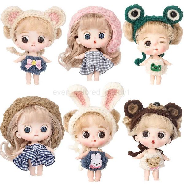 New Mini 1-12 Doll Ball-jointed Boy Girl OB11 Doll Curly Wig With Cute expression Face 10cm Surprise Dolls Toys Gift For GirlsCL240712