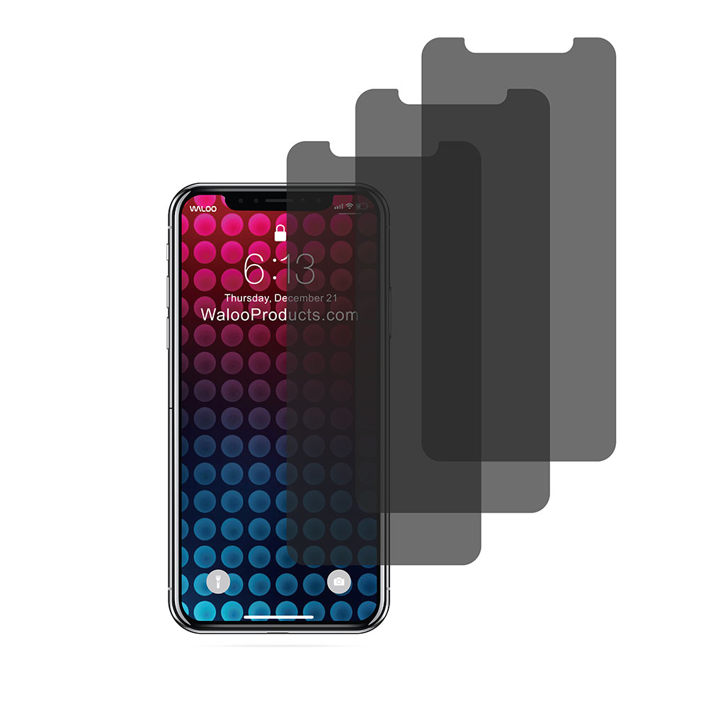 Waloo Tempered Glass-Privacy-Anti-Blue  Screen Protector for Phones (3-Pack) - 3 Pack Privacy Iphone 13 Mini