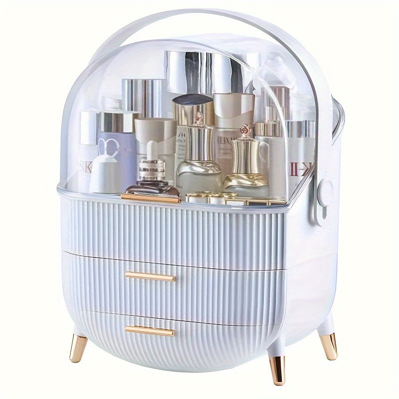 TEMU Transparent Cosmetic Storage Box, Makeup Drawer Organizer, Dust And Moisture Resistant Plastic Cosmetic Organizer, Lipstick Skincare Display