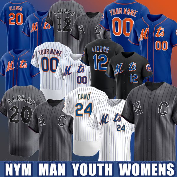 Graphite 2024 City 12 Francisco Lindor Baseball Custom Mets Pete Alonso Jacob deGrom Max Scherzer New Yorks Jersey Mike Piazza Starling Mart