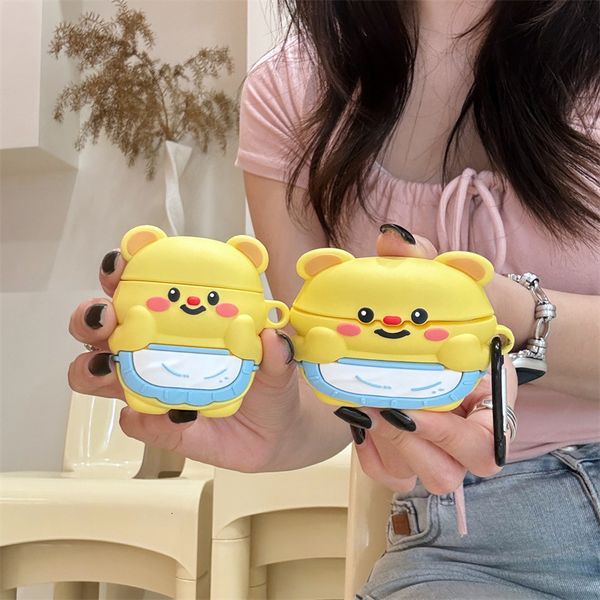 Apron Bear Suitable for Pro2 Bluetooth Wireless Silicone Earphone Cover 1-2-3 Generation Cute Women