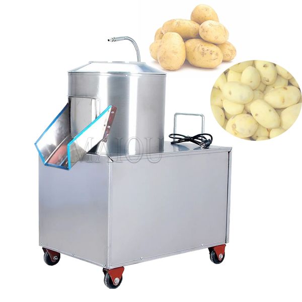 220V-110V Electric Potato Peeler Commercial Electric Sweet Potato Peeling Machine Stainless Steel Fully Automatic Potato Washer