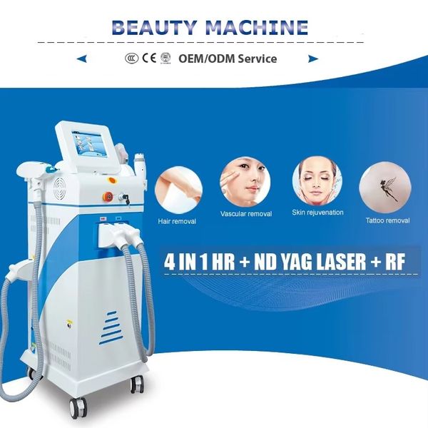 Professional OPT IPL Ice Painless Hair Removal Skin Rejuvenation Nd Yag Picosecond Laser Carbon Peeling Tattoo Removal RF 4 Handles Beauty M