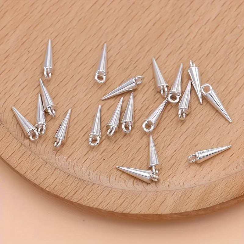 TEMU 50 Glossy Cone Charm Keychain Bag Necklace Accessories Diy Kit