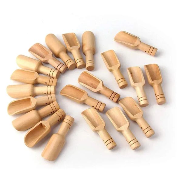 Mini Wooden Scoop Teaspoon Small Salt Shovel Bath Salt Spoon Milk Powder Scoops Wood Condiment Spoons Coffee Tea Sugar Spoo wholesale ZZ