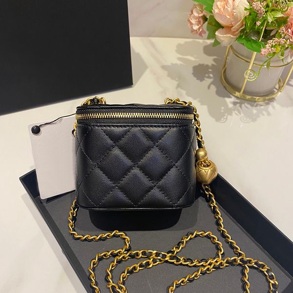 Mini Cosmetic Bags 20A Mirror quality Designer Chain Bag Luxury Genuine Leather Vanity Case Lambskin Shoulder Bag With Box C245