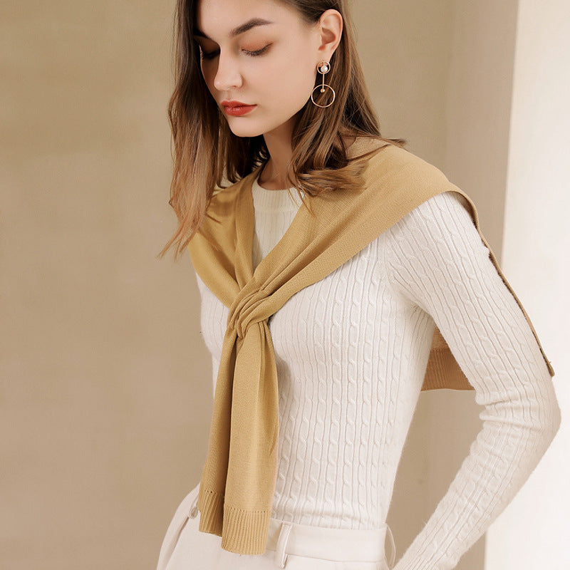 K1122 2025 new air-conditioned room knitted shawl female outerwear decorative scarf summer Korean version solid color sunscreen shawl wholesale