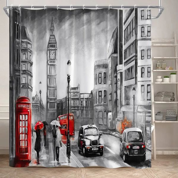 Urban Architecture Shower Curtain York City Center Architectural Landscape Bathtub Partition Polyester Fabric Bathroom Decor 250108