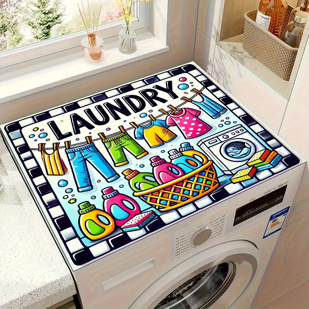 TEMU Washing Machine And Dryer Top Cover, Kitchen Utensil Drying Mat, Anti Slip Dryer Mat, Dust-proof Washing Machine Cover, Washing Room Kitchen