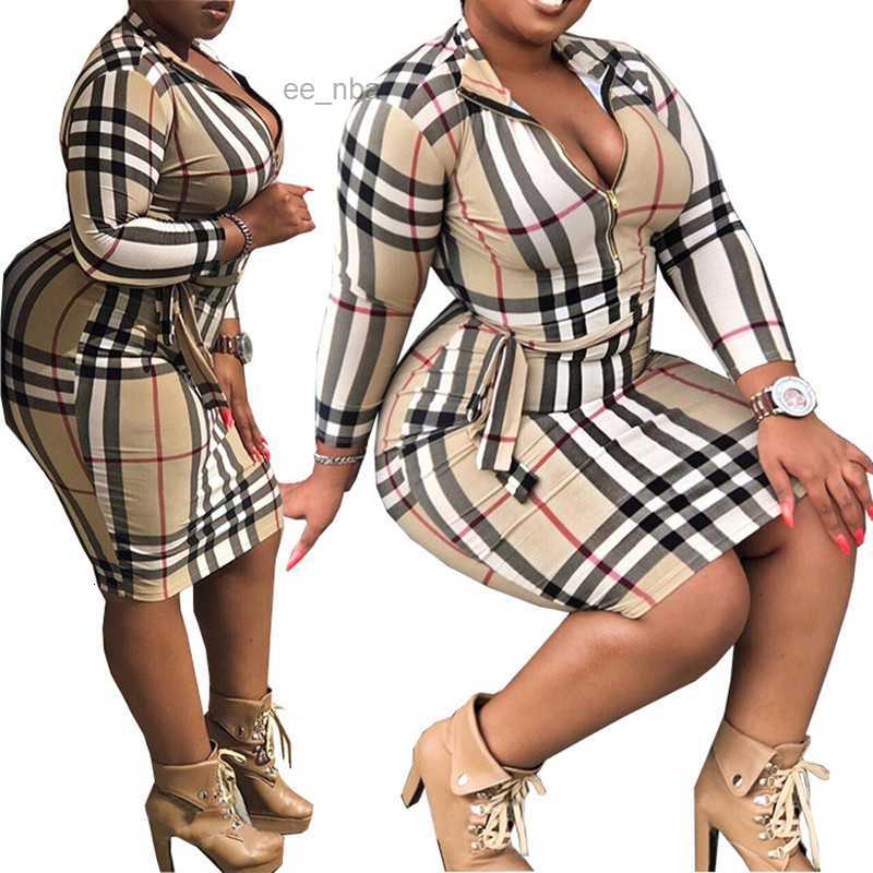 Casual Dresses Plus Size Womens Plaid Fashion Classic Clothing Big Sizes wed dress even designer Dress Slim Plaids Skirt Women Trendy Skirts Waist b