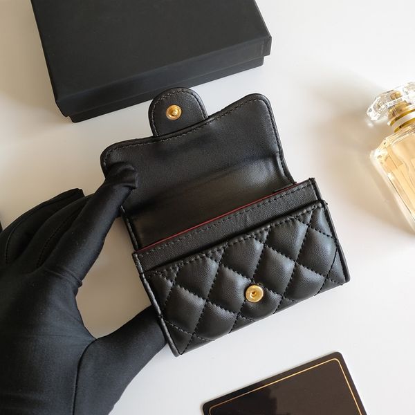 Designer -Classic Card Holder Wallet Luxury Credit Cards Flap Bag Womans Leather Coin Purses Mans Travel Documents Passport Holders