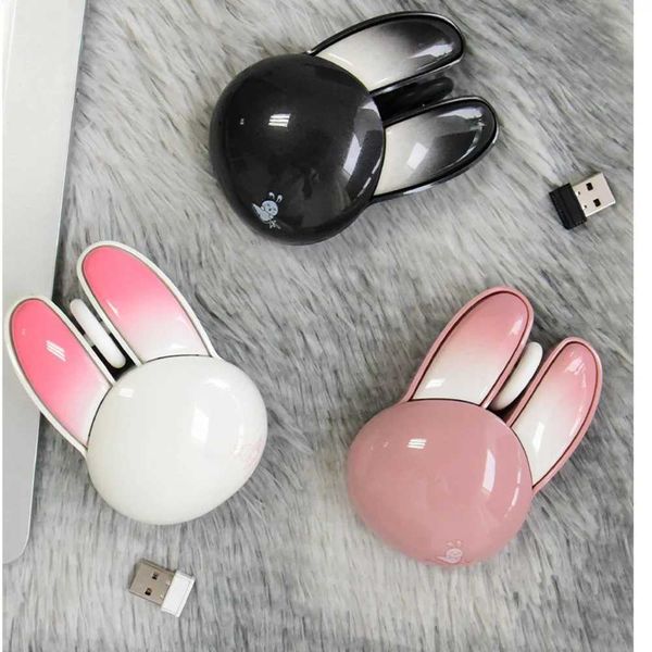Mice Bluetooth+2.4G dual-mode Bluetooth wireless mouse cute rabbit shaped Kawaii gaming mouse for PC laptop mute Maus girl gift CL241230
