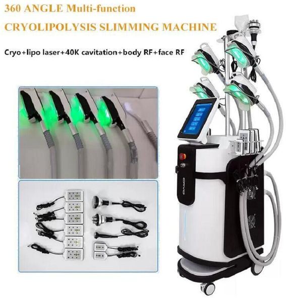 Clinic use 5 Handles 360 Cryo slimming fat freeze Machine rf laser cavitation weight loss beauty Equipment Double Chin Handle CRYOSKINYS Cry