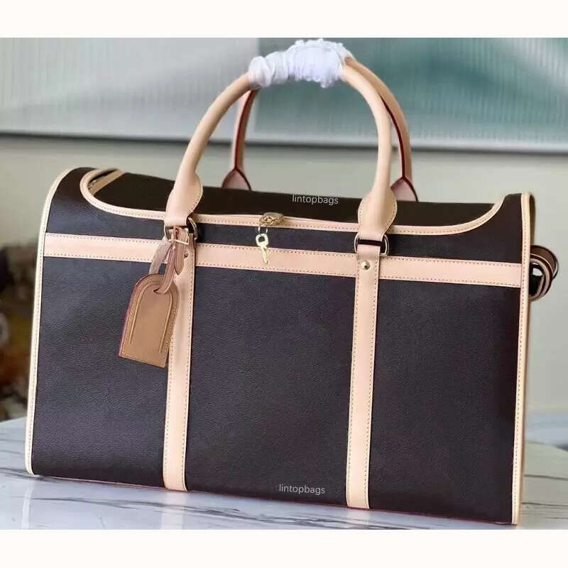 Designer classic men&#039;s bag women&#039;s backpack pet crate men&#039;s carry-on suitcase rectangular dog cage handbag crossbody shoulder bag tra