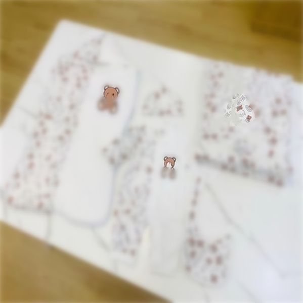 Designer Baby onesie, Bib burp Clothing Set Baby Tights Luxury Jumpsuit Cotton Jumpsuit Boys and Girls Jumpsuit Baby Quilt 5PCS RR9