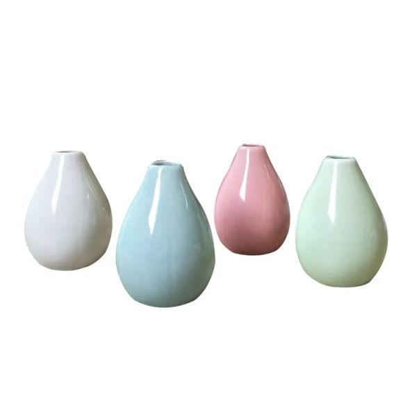 Creative home decoration Small Ceramic Vases Modern Simple Living Room decor Dry Flower decorative items Ornament Mini vase LL
