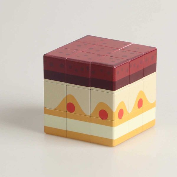 Magic Cube 3x3x3 3D UV Graffiti Cheese Cake Fun Stress Relief Puzzle Professional Smooth Speed Game Childrens Toys GiftsXJ241221