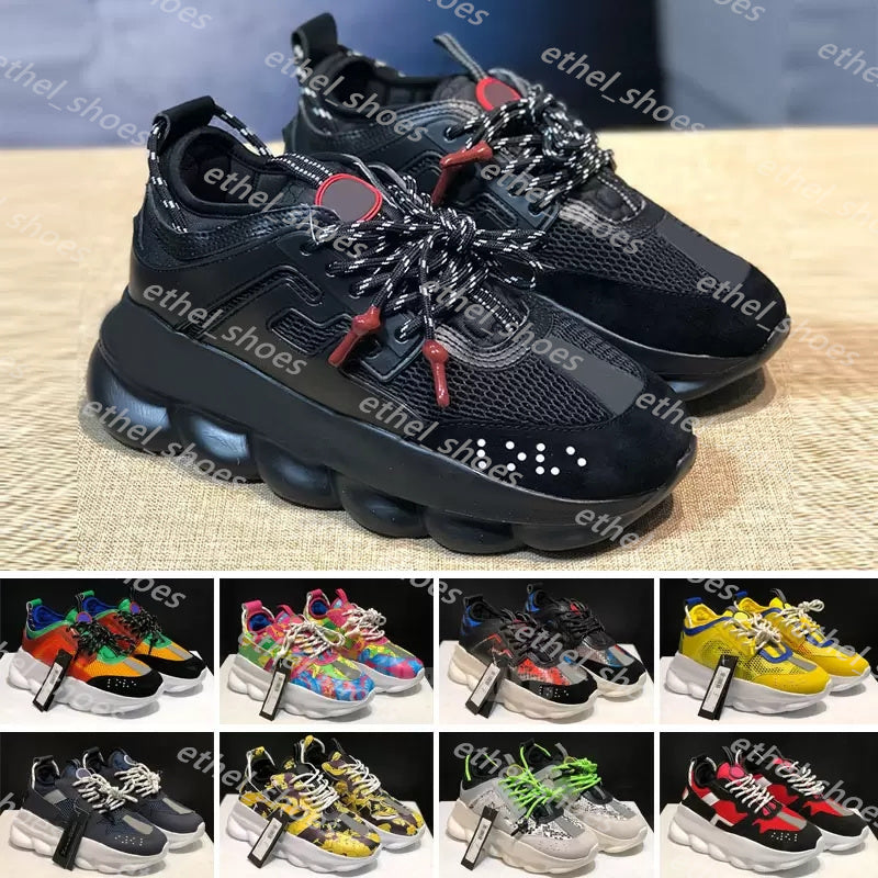 Designer Italy Casual Shoes Reflective Sneakers Men Women Sneakers Chain Shoe Multi-Color Suede Floral Triple Black Spotted Arrows Plaid Trainers