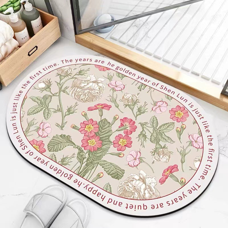 Thickened Soft Floor Mat for Bathroom Door, Water-absorbing and Anti-slip Floor Mat for Home Use