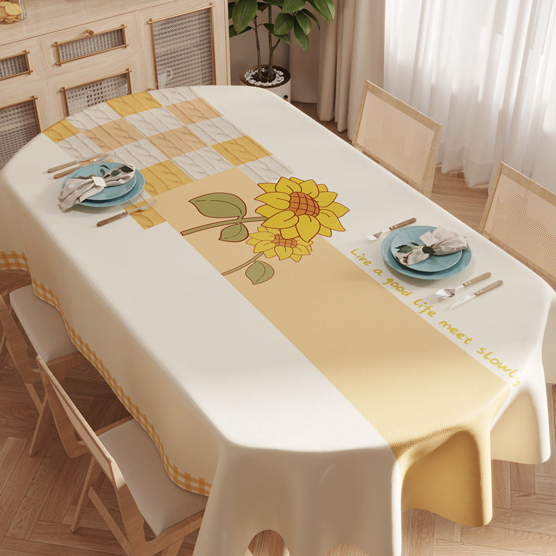 Oval Tablecloth Waterproof and Oil-proof Washable Coffee Table Tablecloth Desktop Protection Mat PCV 78AH01