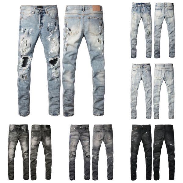 2024 New jeans high waist Ksubi jeans American luxury brand jeans Ripped High Street Jeans Retro Paint Spot Patch Hole Denim Streetwear silm