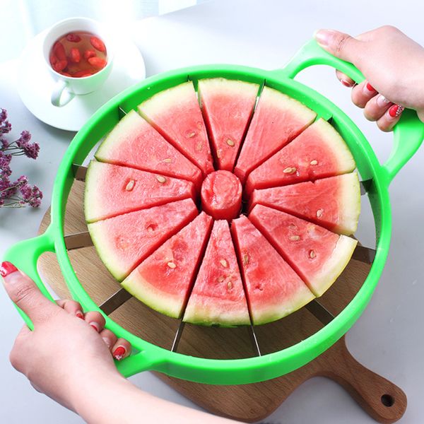 Fruit Vegetable Tools 1PC Watermelon Slicer Cutter Stainless Steel Large Size Sliced Watermelon Cantaloupe Slicer Fruit Divider Kitchen Gadg