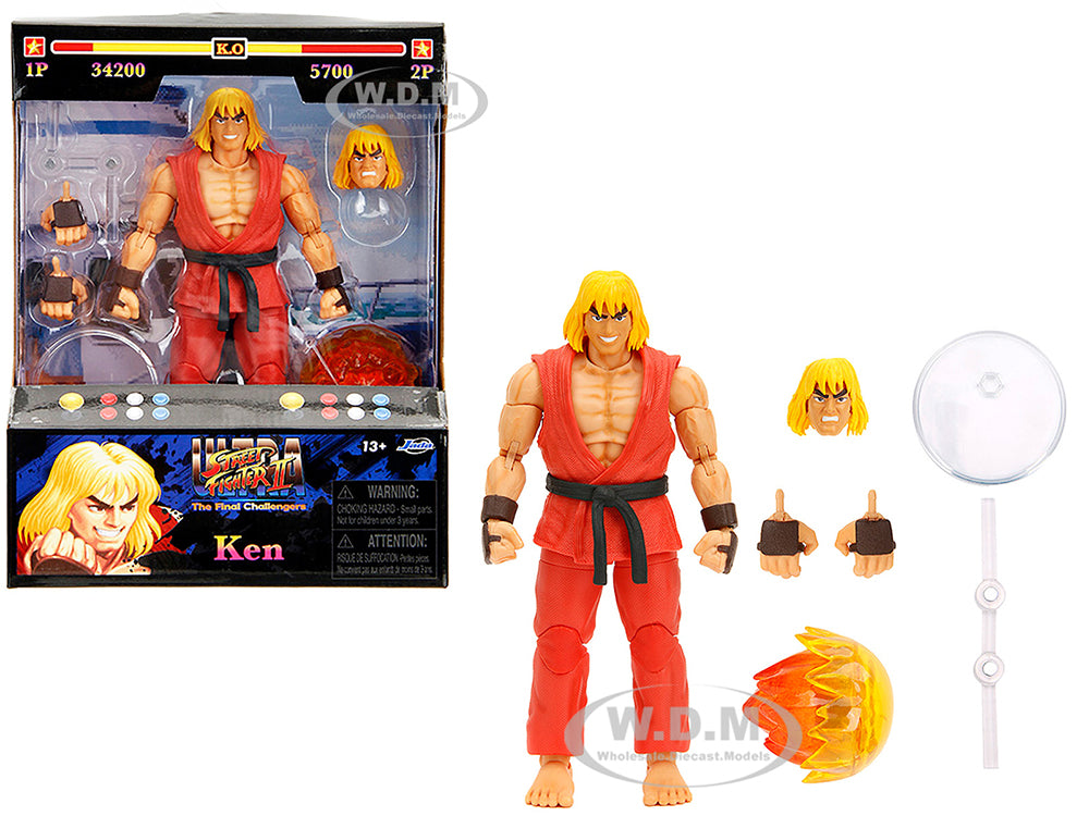 Ken 6" Moveable Figure with Accessories and Alternate Head and Hands "Ultra Street Fighter II The Final Challengers" (2017) Video Game Model by Jada