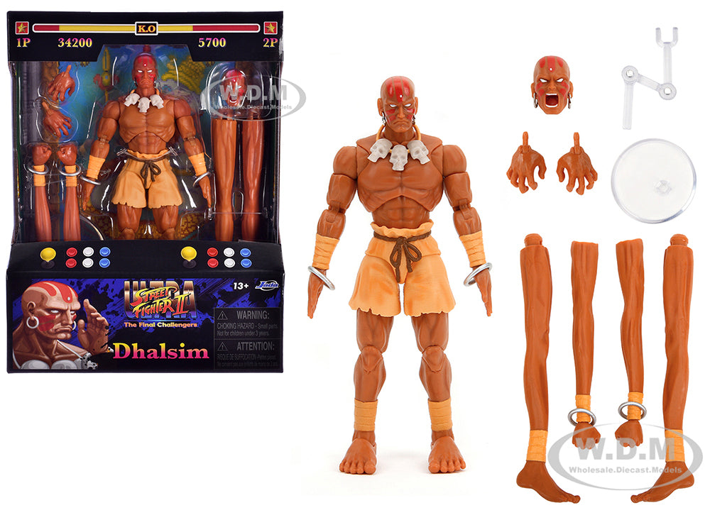 Dhalsim 6" Moveable Figure with Alternate Head and Limbs "Ultra Street Fighter II The Final Challengers" (2017) Video Game Model by Jada