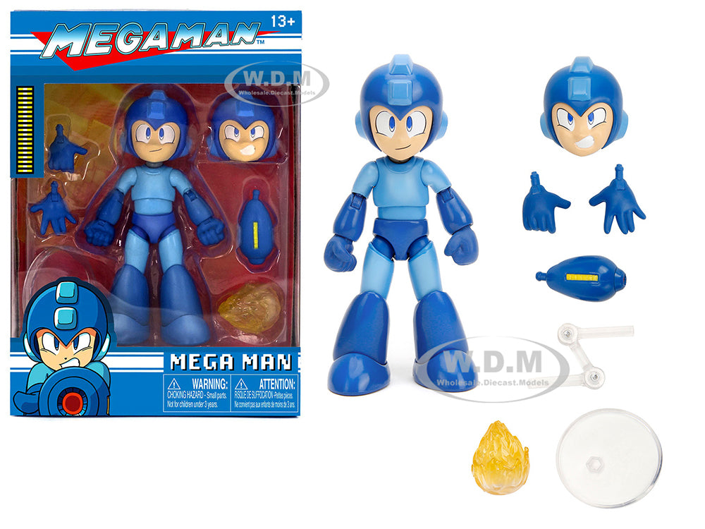 Mega Man 4.5" Moveable Figure with Accessories and Alternate Head and Hands "Mega Man" (1987) Video Game Model by Jada