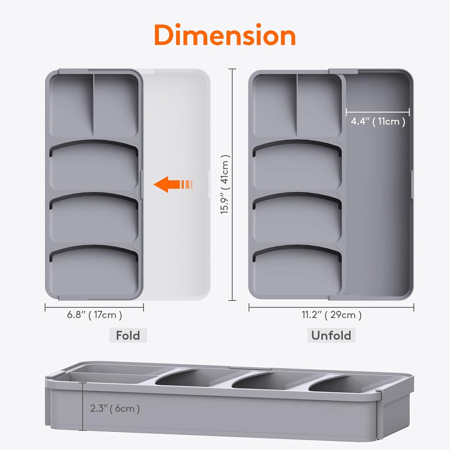 TEMU Expandable Flatware And Cutlery Tray, Silverware Organizer, Adjustable Plastic Spoons Forks Knives Storage Holder Organization, Compact Utensil