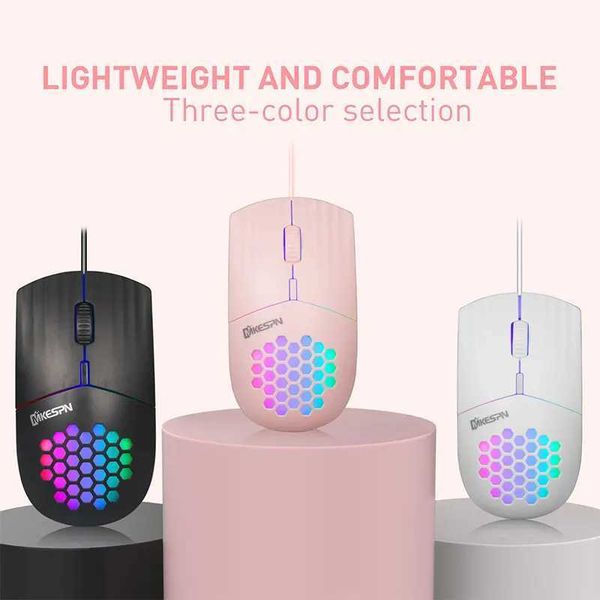 New Arrival 1600 DPI RGB backlit honeycomb shell mouse wired RGB gaming mouse USB-Type C mouse for computers iPad tablets Macbook Air laptop