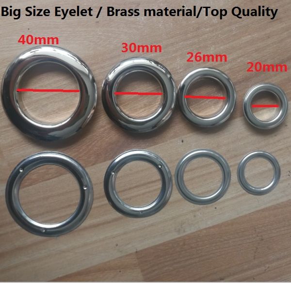10pcs 20mm 26mm 30mm 40mm Metal Curtain Eyelets Brass Rings Round Eyes Leather Crafts Drapes for Clothing Grommet Banner