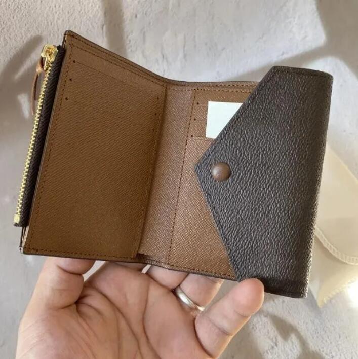 Man Women Wallets Coin Designer Bag Wallet Purse Leather Brown Wer Victorine Credit Card Holder Chain Purses Key Pouch Holders