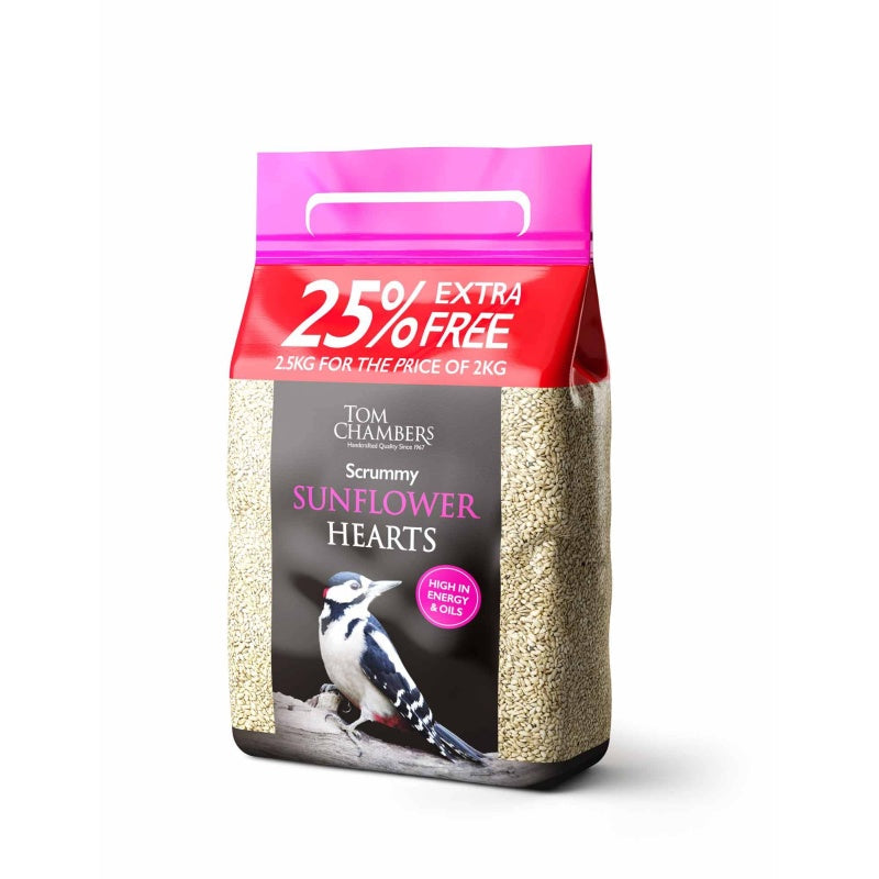 Tom Chambers Wild Bird Food Scrummy Sunflower Hearts - 2.5kg