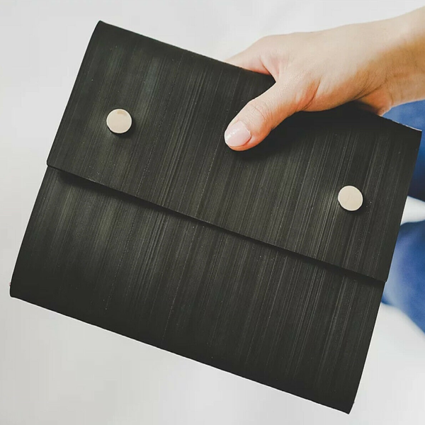 240-Page Journal with Recycled Tire Cover - Chrome - 7x5