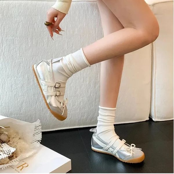 Women Flats Bow Ballet Dance Mary Jane Shoes Summer Autumn Girls Sandals Fashion Dress ner Casual Shallow Footwear 250114
