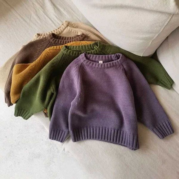 Childrens sportswear thick and warm boys clothing short girls clothing Pullover Knitwear autumn and winter childrens clothing W241025