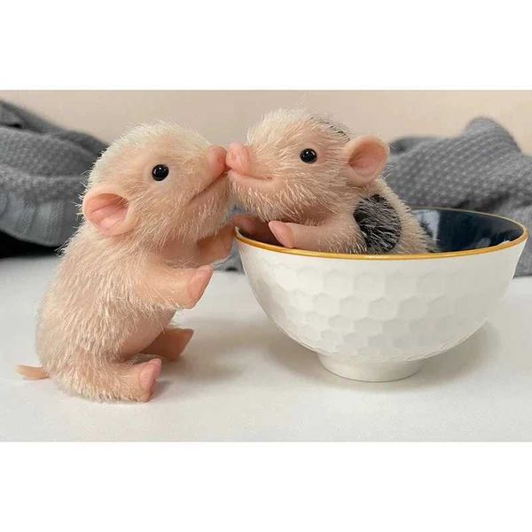 Dolls 5Inch Mini Full Silicone Baby toy Piglet Newborn Sleeping Pig Lifelike Touch Soft Bebe Dolls Kids Birthday for GiftsL24731