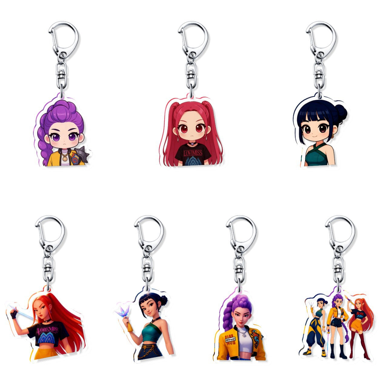 Anime key tags cartoon acrylic keychain key tag Cute Anime Movies Games keychain keyring Collect Cartoon accessory accessories A47