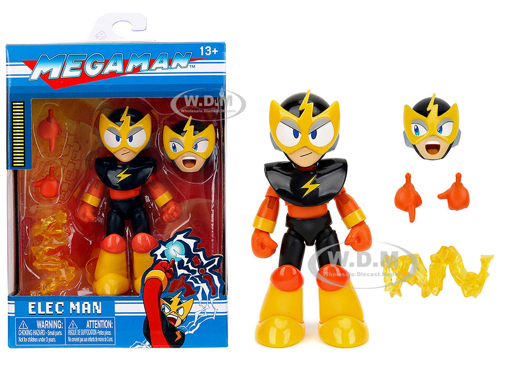 Elec Man 4.5" Moveable Figure with Accessories and Alternate Head and Hands "Mega Man" (1987) Video Game Model by Jada