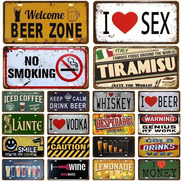 Interesting poster tinplate home decoration used for bars pubs clubs mens caves wall decorations wine beer coffee tin signs retro metal sign